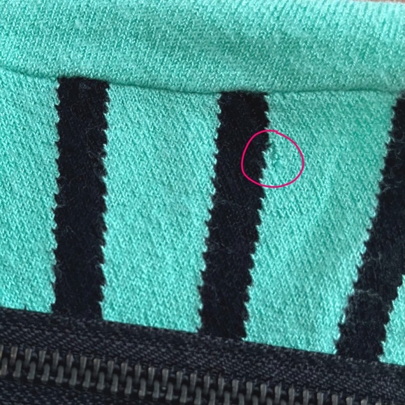 Jamie Sadock Sleeveless Knit Top – Teal with Yellow & Black Stripes - Picture 8 of 9